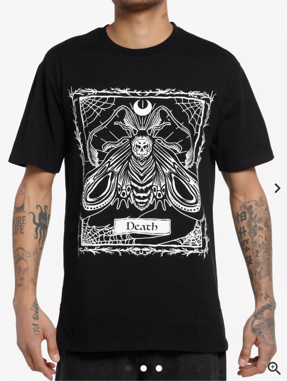 Cosmic Aura Death's-Head Moth Glow-In-The-Dark T-Shirt- L